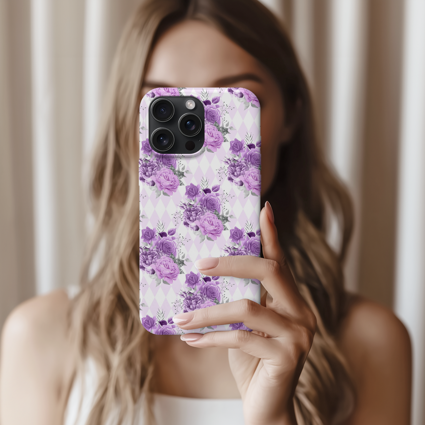 *Pre-Order* Vintage Lavender Rose Phone Case – Soft Floral Pattern Case