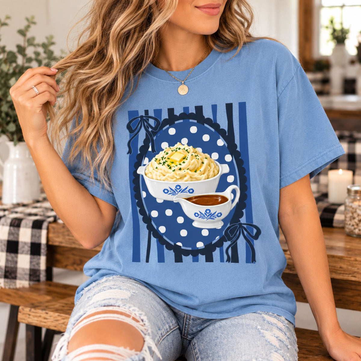 Mashed Potatoes & Gravy Thanksgiving Graphic Tee