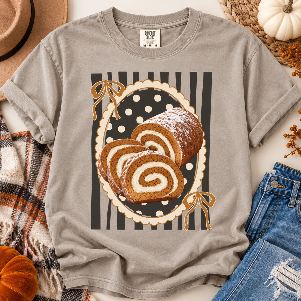 Pumpkin Roll Thanksgiving Graphic Tee