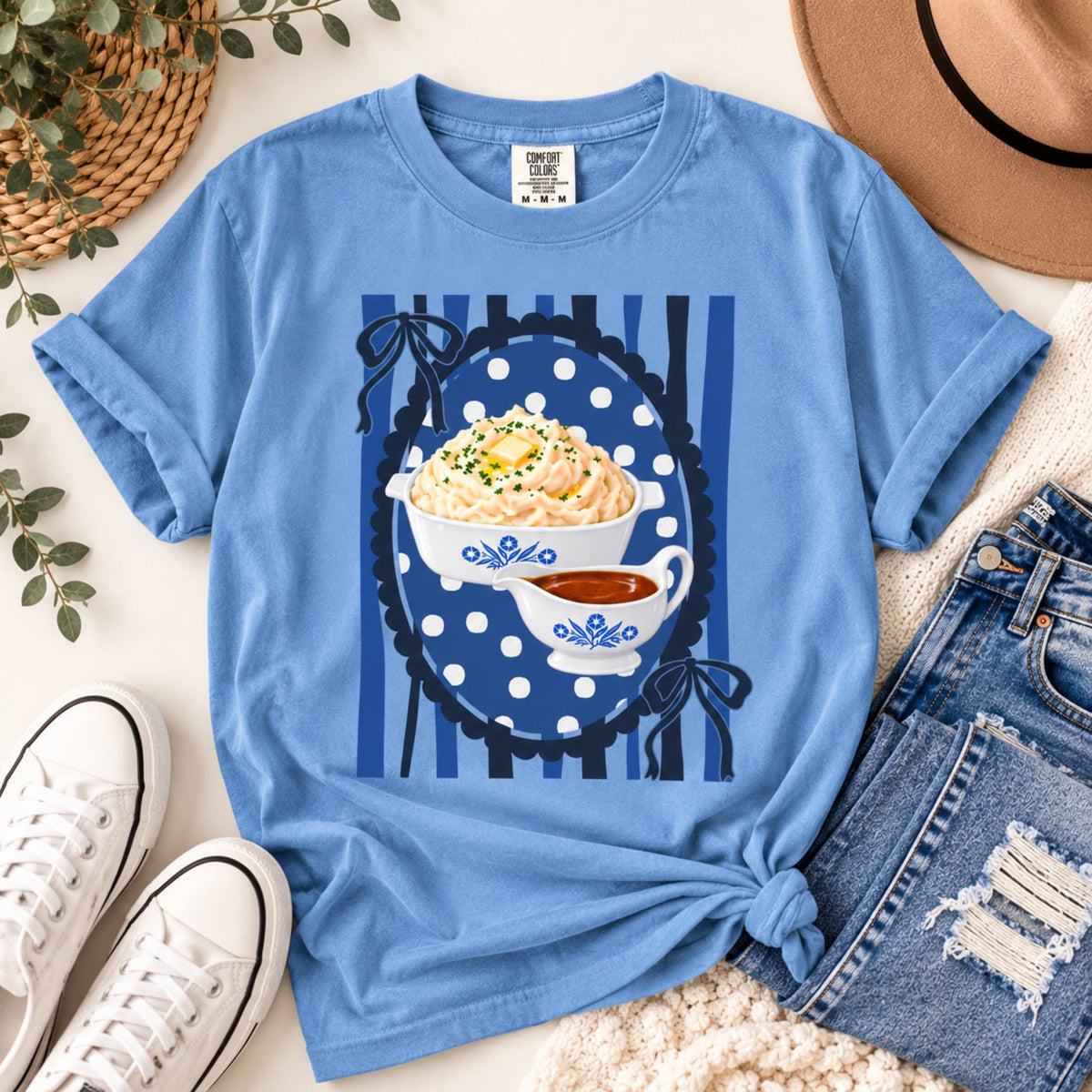 Mashed Potatoes & Gravy Thanksgiving Graphic Tee