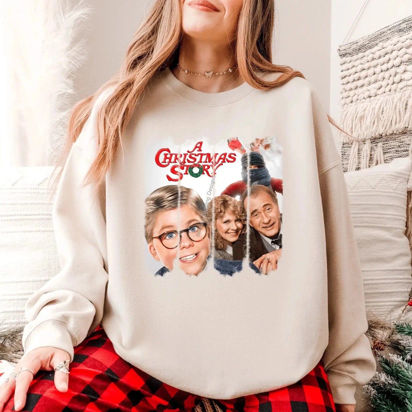 A Christmas Story Sweatshirt: Ralphie, Parker Family, Christmas Movie Crewneck. Cozy Holiday Apparel