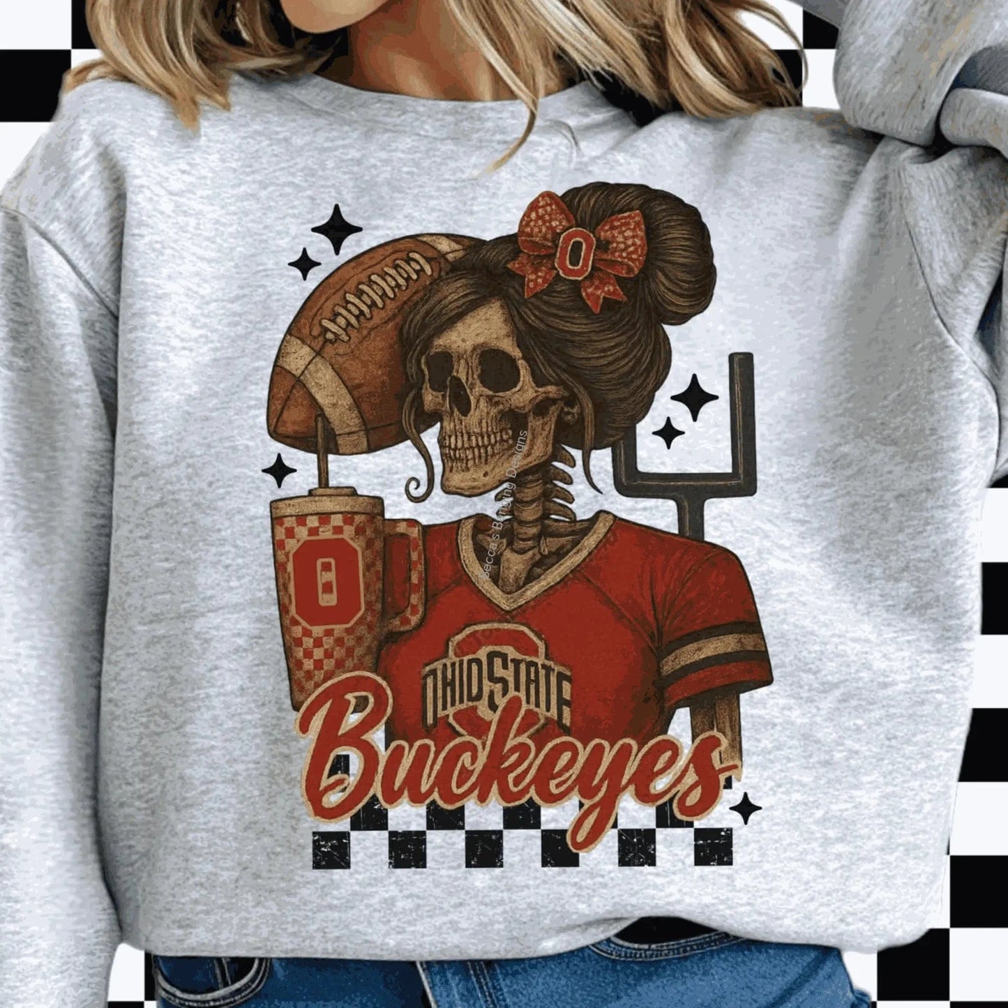 Sweatshirt Ohio Skeleton Sweatshirt | Buckeyes Skull Girl Crewneck | Game Day Shirt