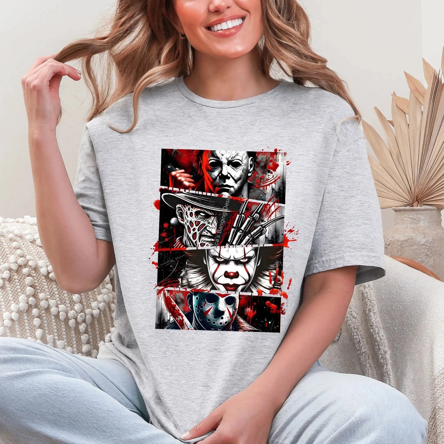 T-Shirt Classic Slashers Graphic Tee - Classic Horror Movie Villains Shirt