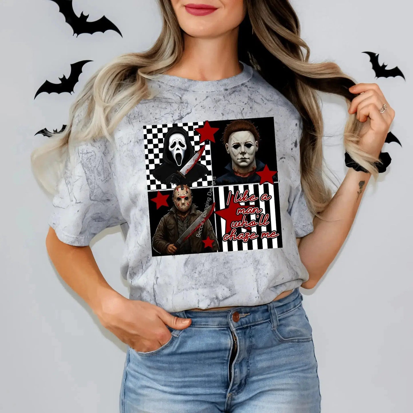 T-Shirt I Like a Man Who’ll Chase Me Horror Villains T-Shirt
