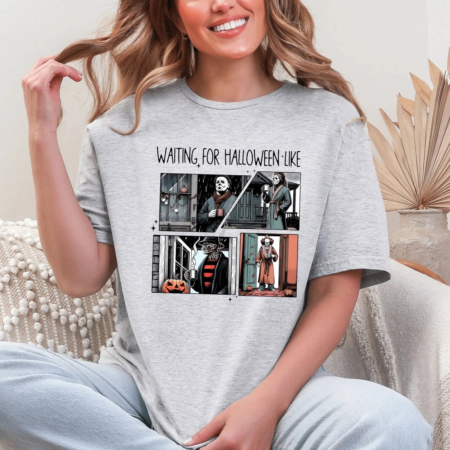 T-Shirt Waiting for Halloween Graphic Tee – Funny Horror Shirt