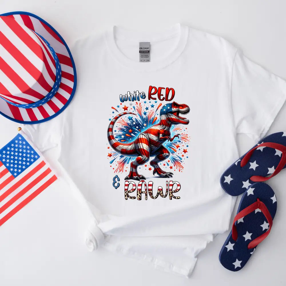 White Red & Rawr Youth T-Shirt - Becca's Banging Designs