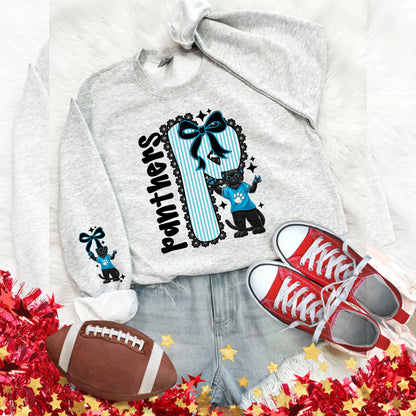 Panthers Seersucker Sweatshirt: NFL Game Day Pullover from Becca's Banging Designs. Football Fashion.