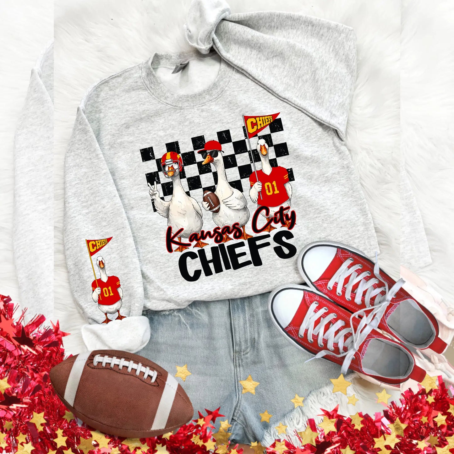 Funny Goose Chiefs Sweatshirt | Game Day Crewneck for College Spirit