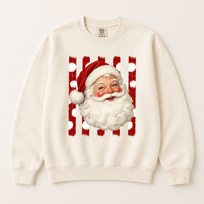 Vintage Santa Christmas Crewneck Sweatshirt | Retro Holiday Graphic