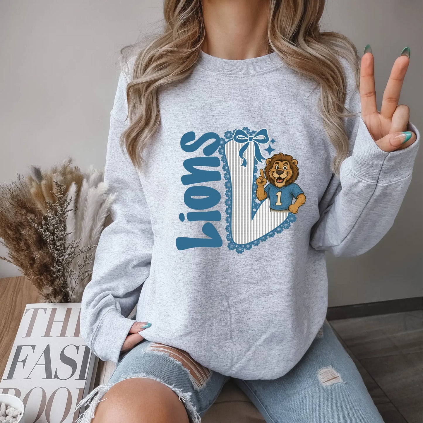 Detroit Lions Seersucker Sweatshirt - Game Day Football Pullover - Becca's Banging Designs