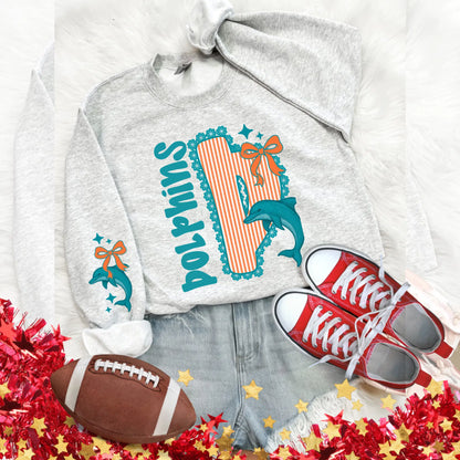 Dolphins Seersucker Sweatshirt - NFL Game Day Pullover - Becca's Banging Designs
