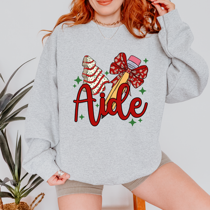 Festive Teacher Aide Sweatshirt – Christmas Classroom Crewneck