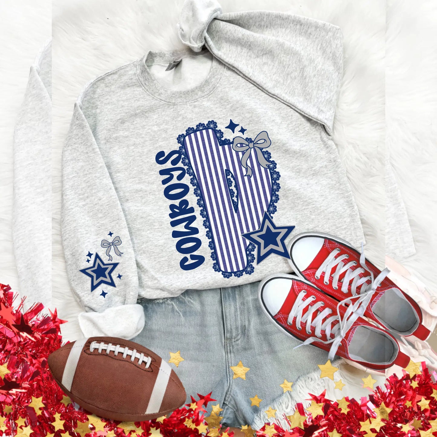 Dallas Cowboys Seersucker Sweatshirt: Football Game Day Pullover - Shop Now!