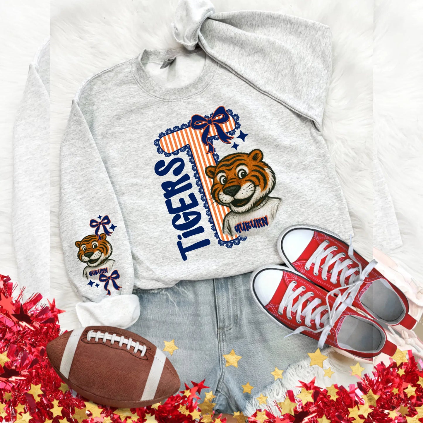 Auburn Tigers Seersucker Sweatshirt | College Game Day Spirit Wear
