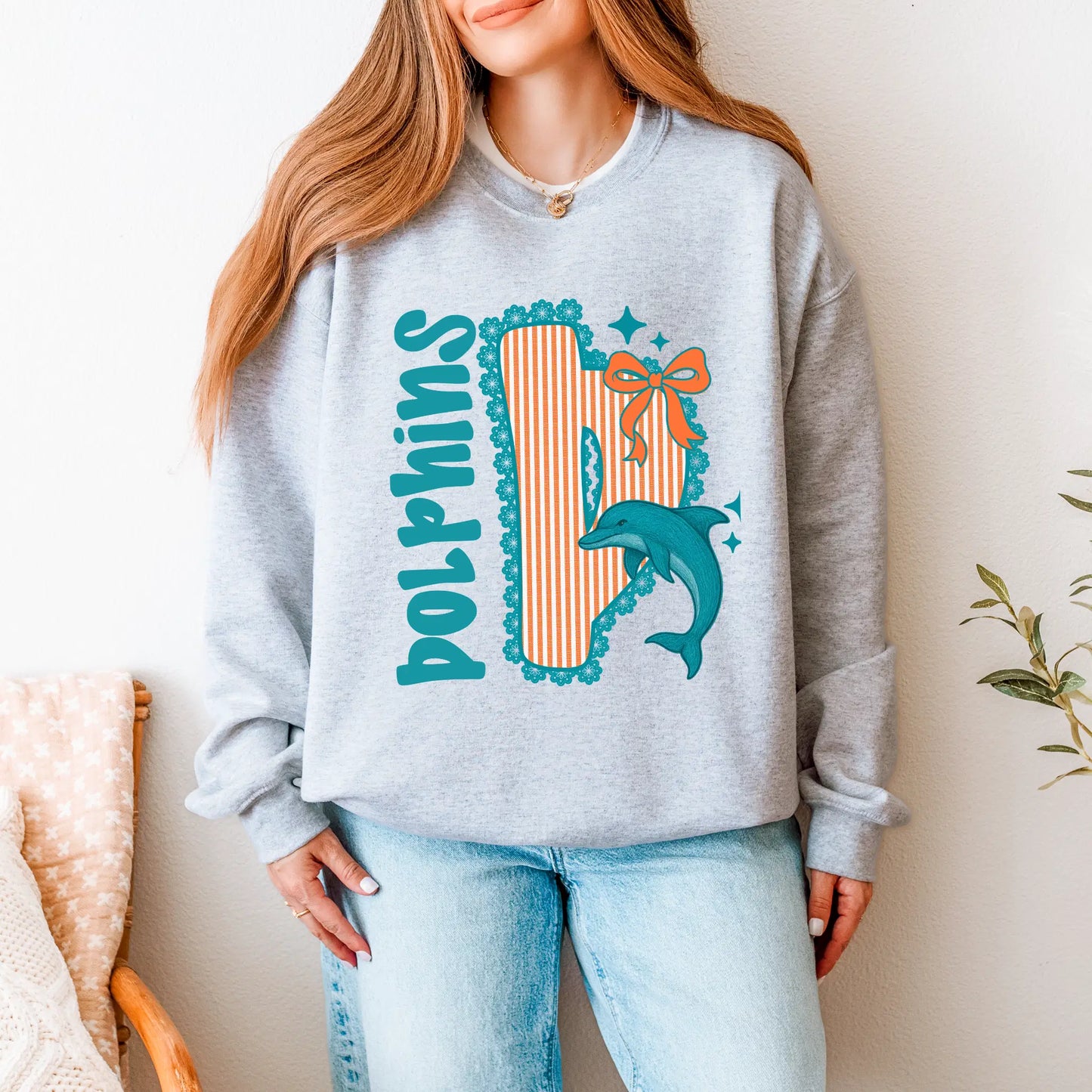 Miami Dolphins Seersucker Sweatshirt - NFL Game Day Style Vintage Pullover