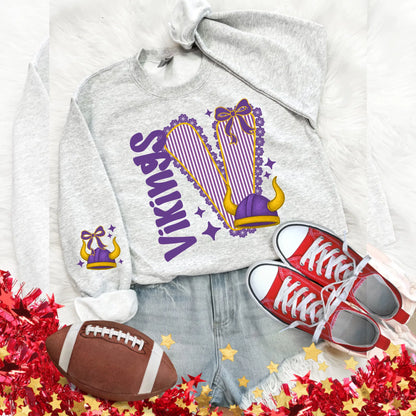 Vikings Seersucker Sweatshirt - NFL Game Day Pullover - Becca's Banging Designs