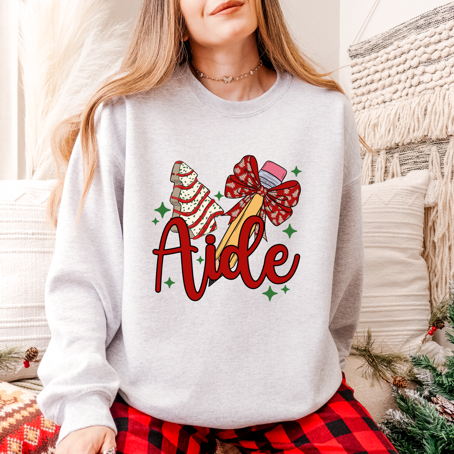 Festive Teacher Aide Sweatshirt – Christmas Classroom Crewneck