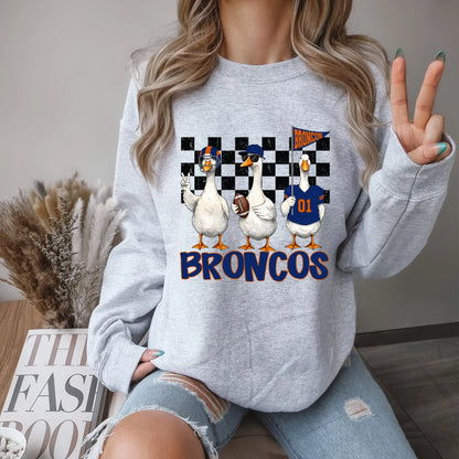 Funny Goose Broncos Sweatshirt - Game Day Crewneck for College Spirit Enthusiasts