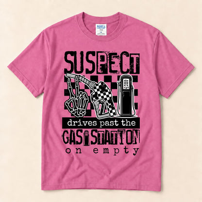 Suspect Drives Past the Gas Station on Empty Graphic Tee