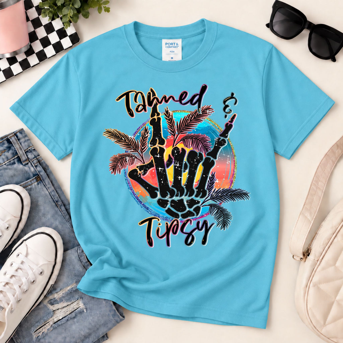 Tanned & Tipsy Tropical Graphic Tee