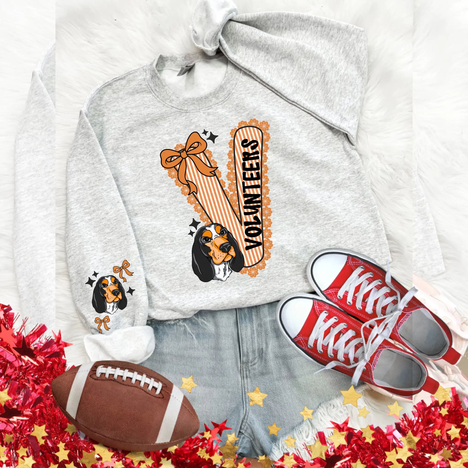 Tennessee Vols Seersucker Sweatshirt - College Game Day Crewneck - Spirit Wear - Becca's Banging Designs