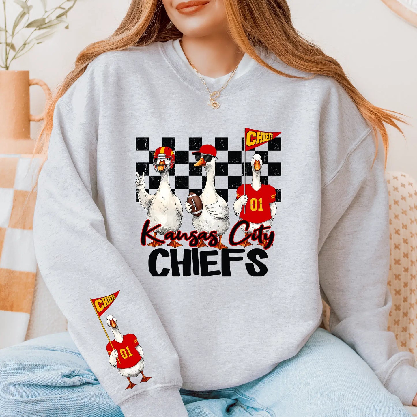 Funny Goose Chiefs Sweatshirt | Game Day Crewneck for College Spirit