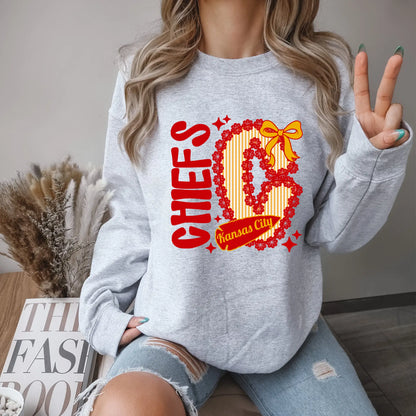 Chiefs Seersucker Sweatshirt, Kansas City Football Sunday Game Day Pullover for Women