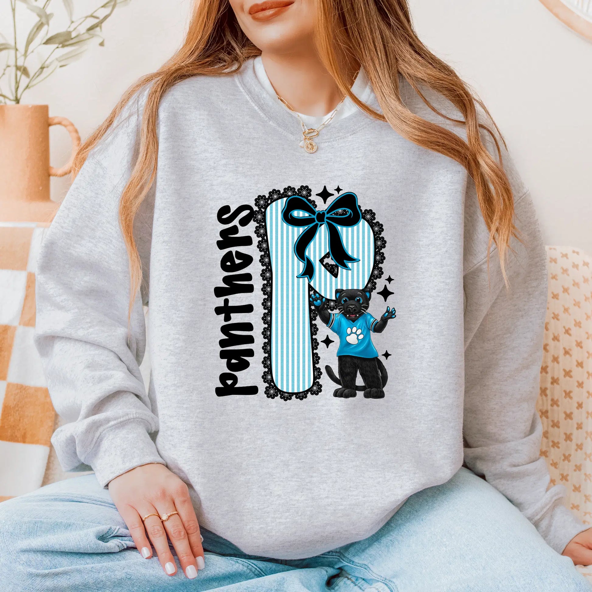 Panthers Seersucker Sweatshirt: NFL Sunday Game Day Pullover for Carolina Panthers Fans