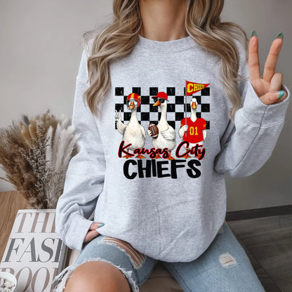 Funny Goose Chiefs Sweatshirt | Game Day Crewneck for College Spirit