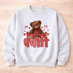 Beary Loved Mama Sweatshirt Comfort Style and Care featuring an adorable teddy bear and Valentine's Day design.