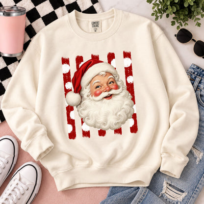 Vintage Santa Christmas Crewneck Sweatshirt | Retro Holiday Graphic