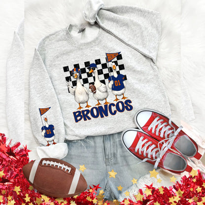 Funny Goose Broncos Sweatshirt - Game Day Crewneck for College Spirit Enthusiasts