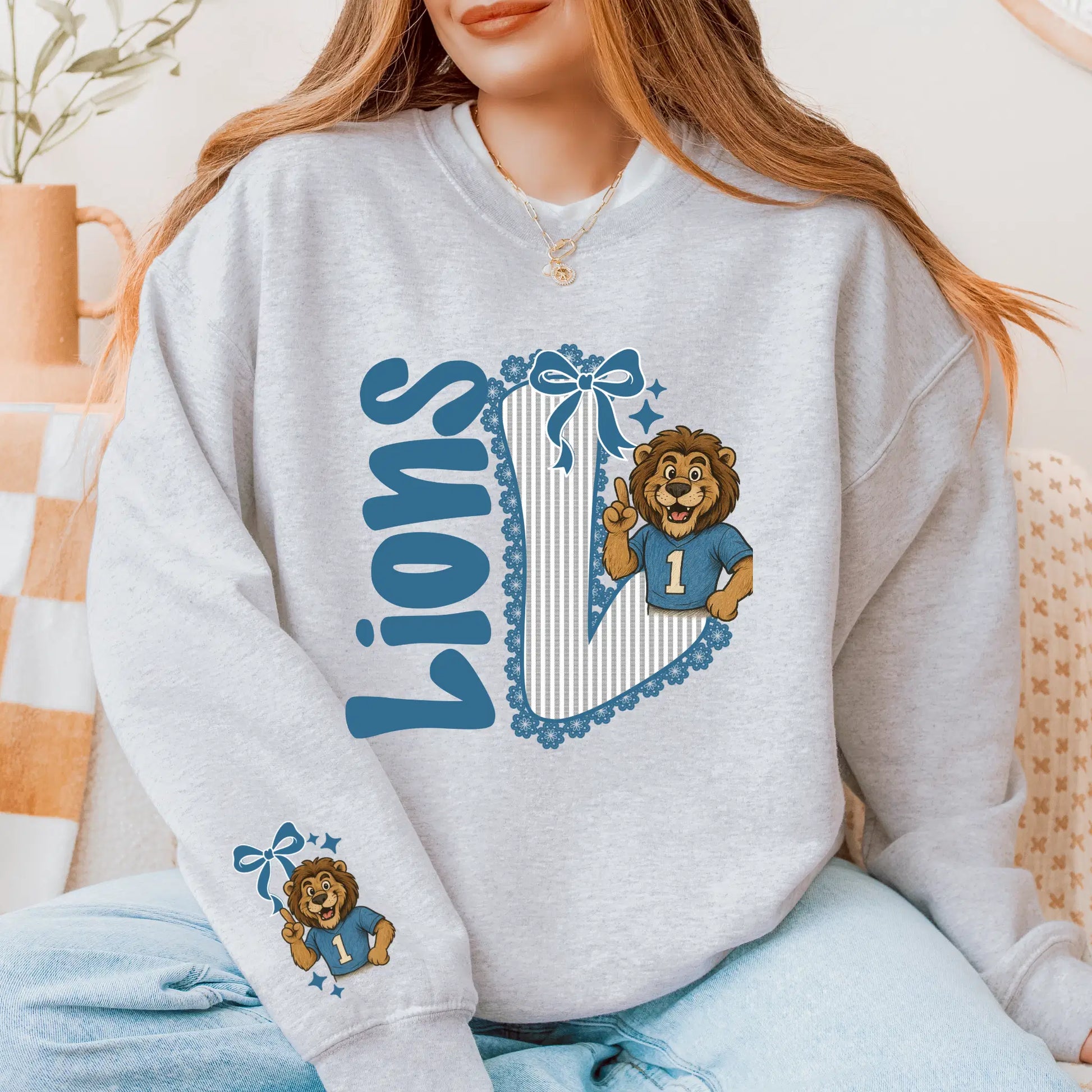 Detroit Lions Seersucker Sweatshirt: Game Day NFL Pullover by Becca's Banging Designs. Football Sunday Style!