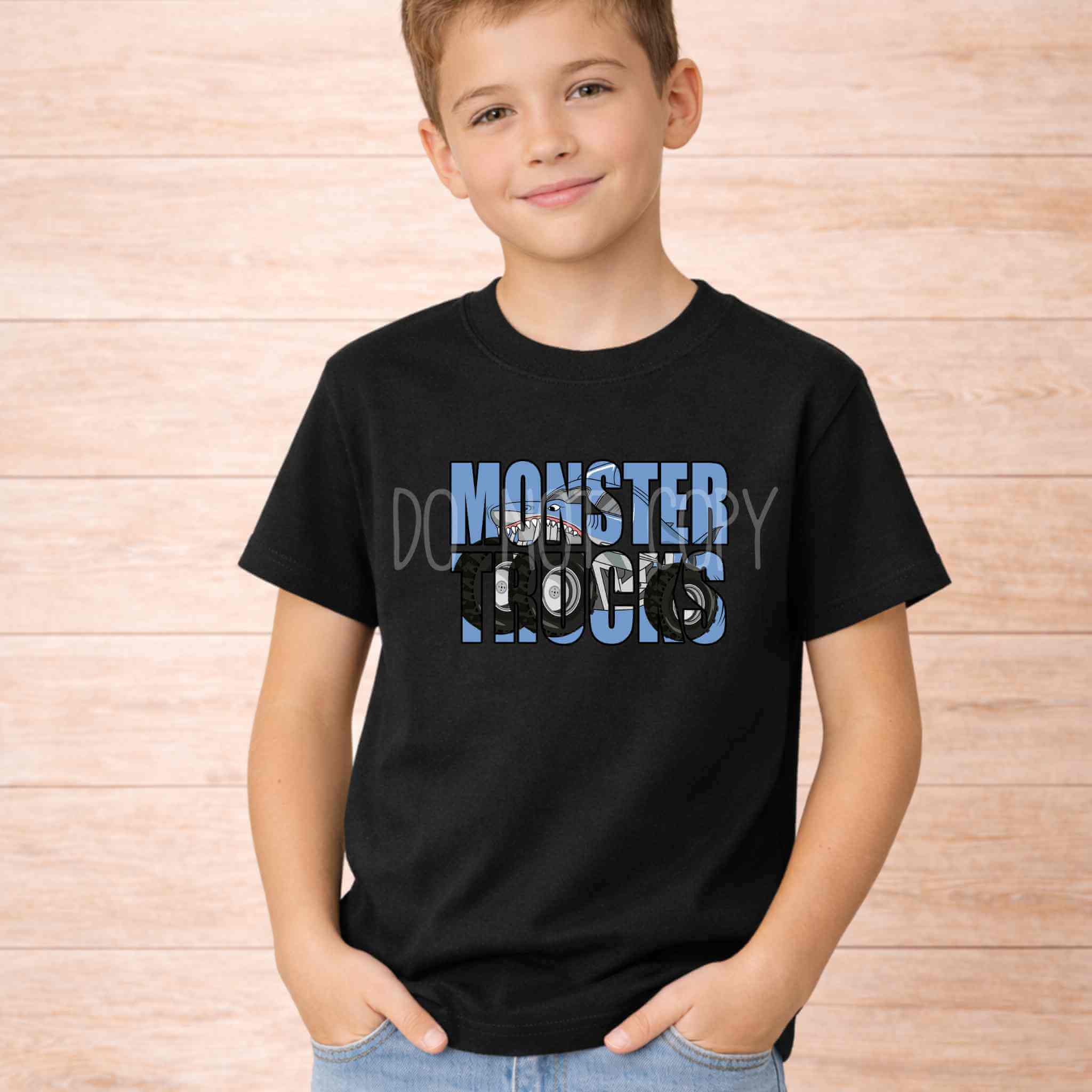 Shark Monster Truck Shirt for Kids