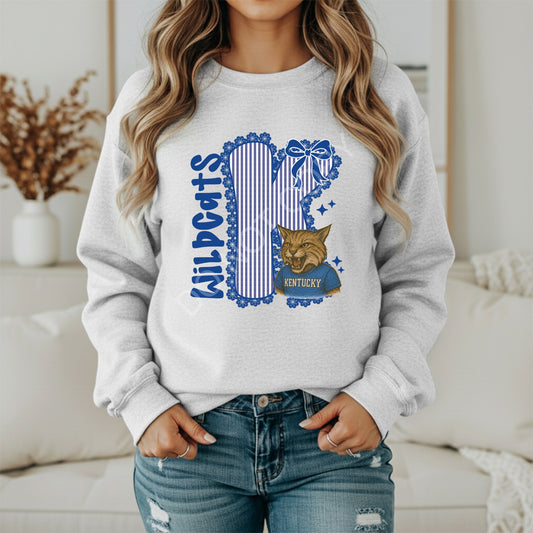 Wildcats Seersucker Sweatshirt | Game Day Pullover | Unisex Spirit Wear Crewneck