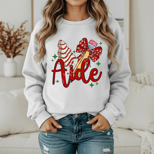 Festive Teacher Aide Sweatshirt – Christmas Classroom Crewneck