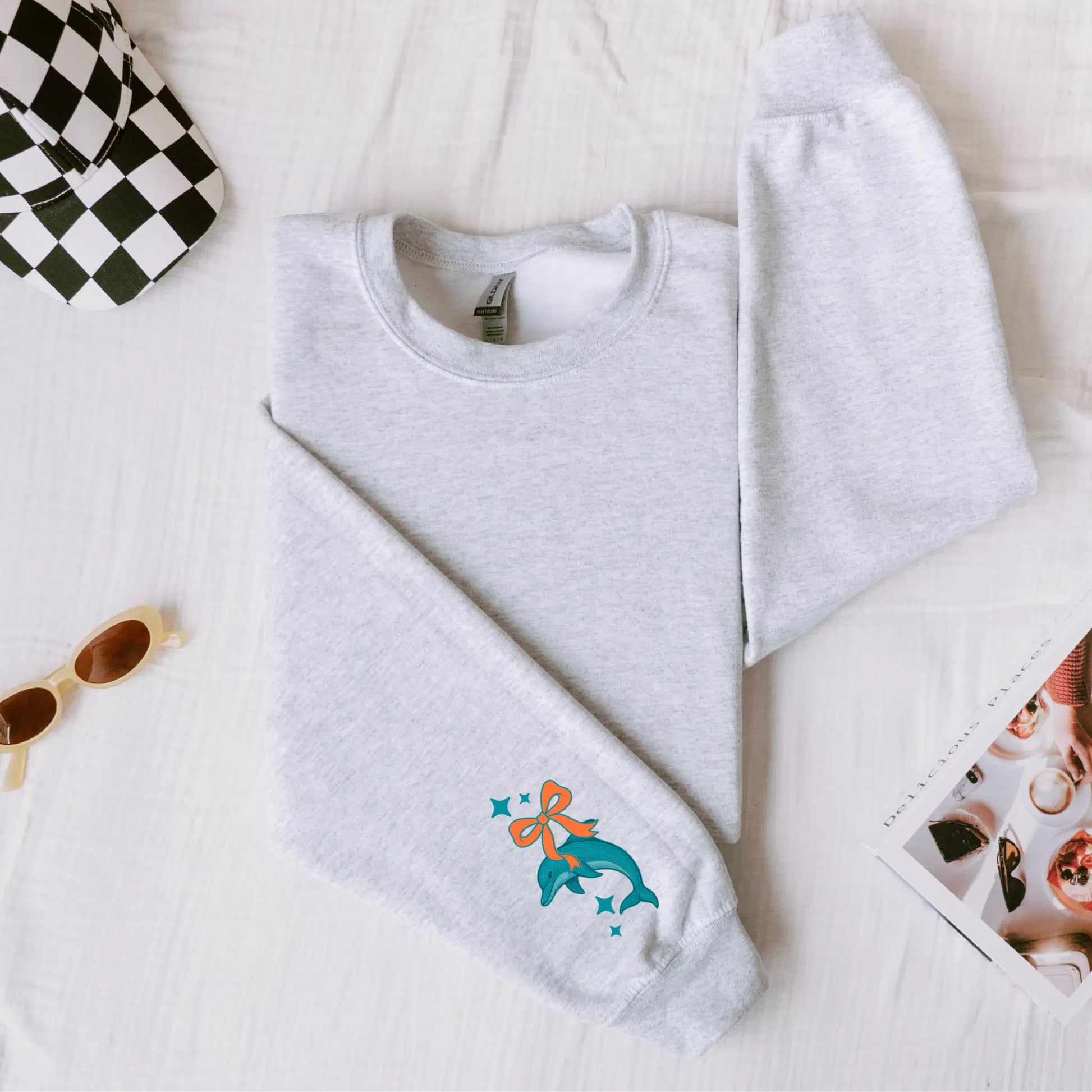 Dolphins Seersucker Sweatshirt: Football Sunday Game Day Pullover. Show your team spirit!