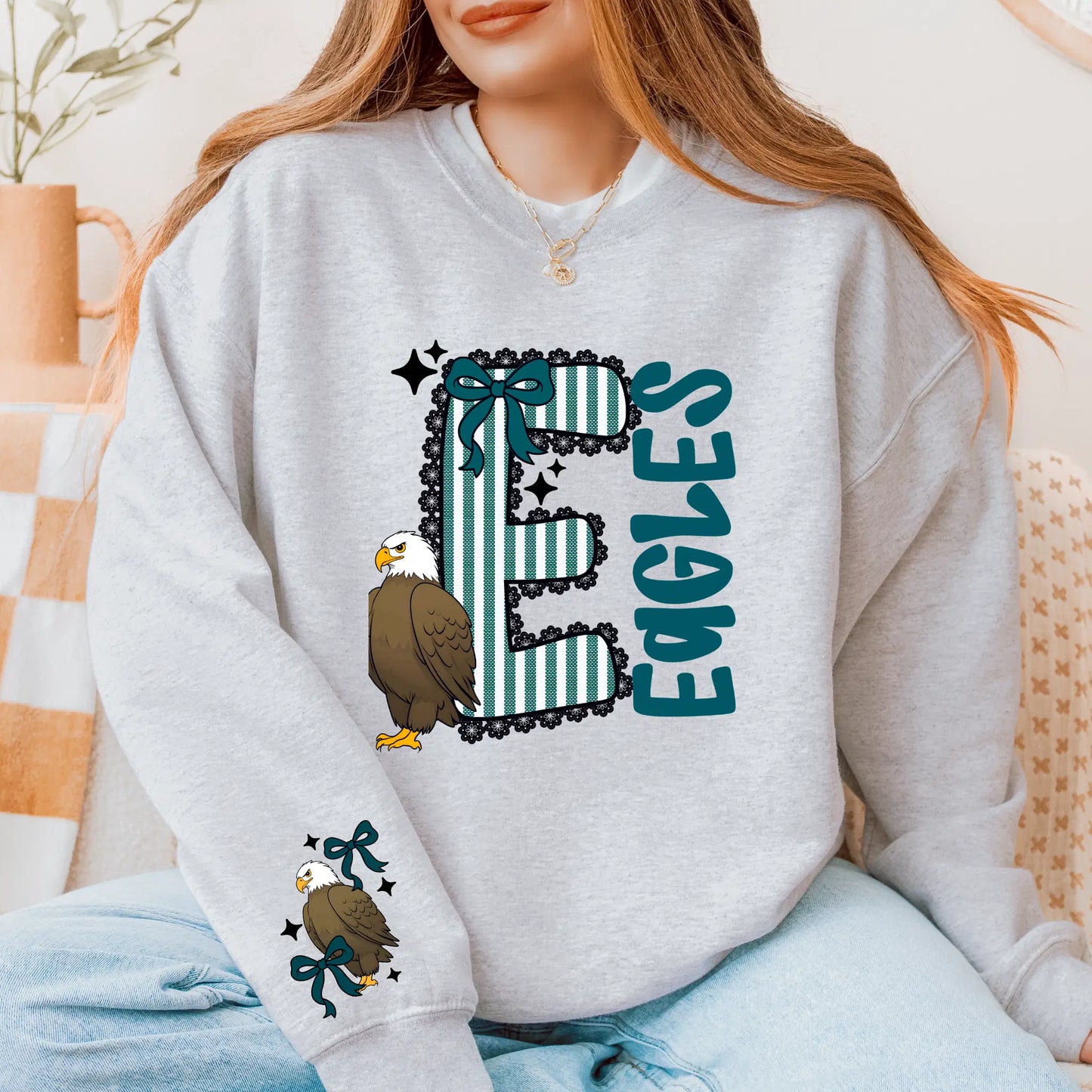 Eagles Sweatshirt: Football Game Day Seersucker Pullover - Philadelphia Eagles Apparel, Becca's Banging Designs