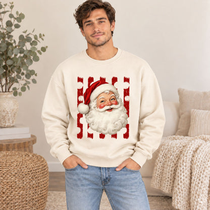 Vintage Santa Christmas Crewneck Sweatshirt | Retro Holiday Graphic