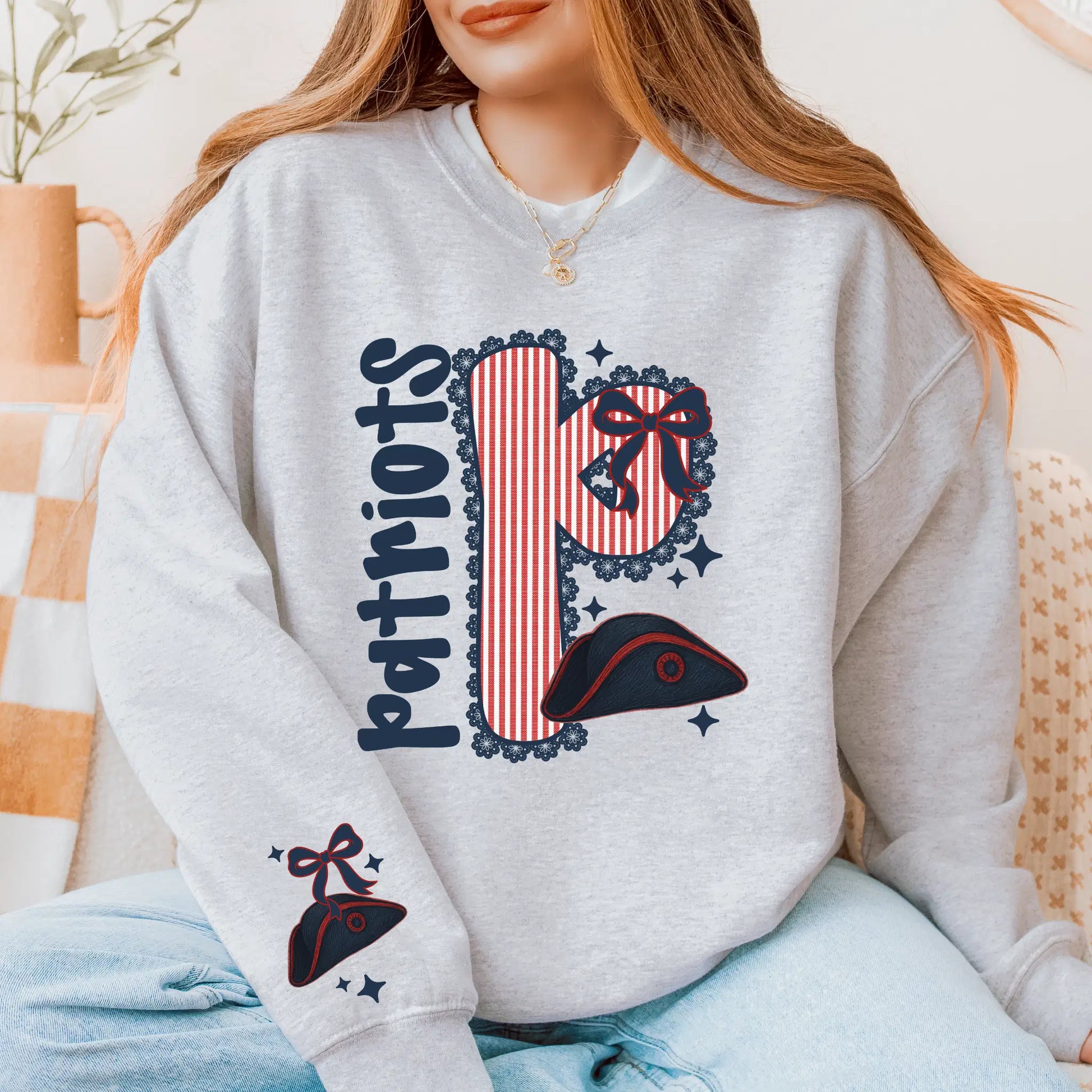 Patriots Seersucker Sweatshirt: NFL Game Day Pullover from Becca's Banging Designs.