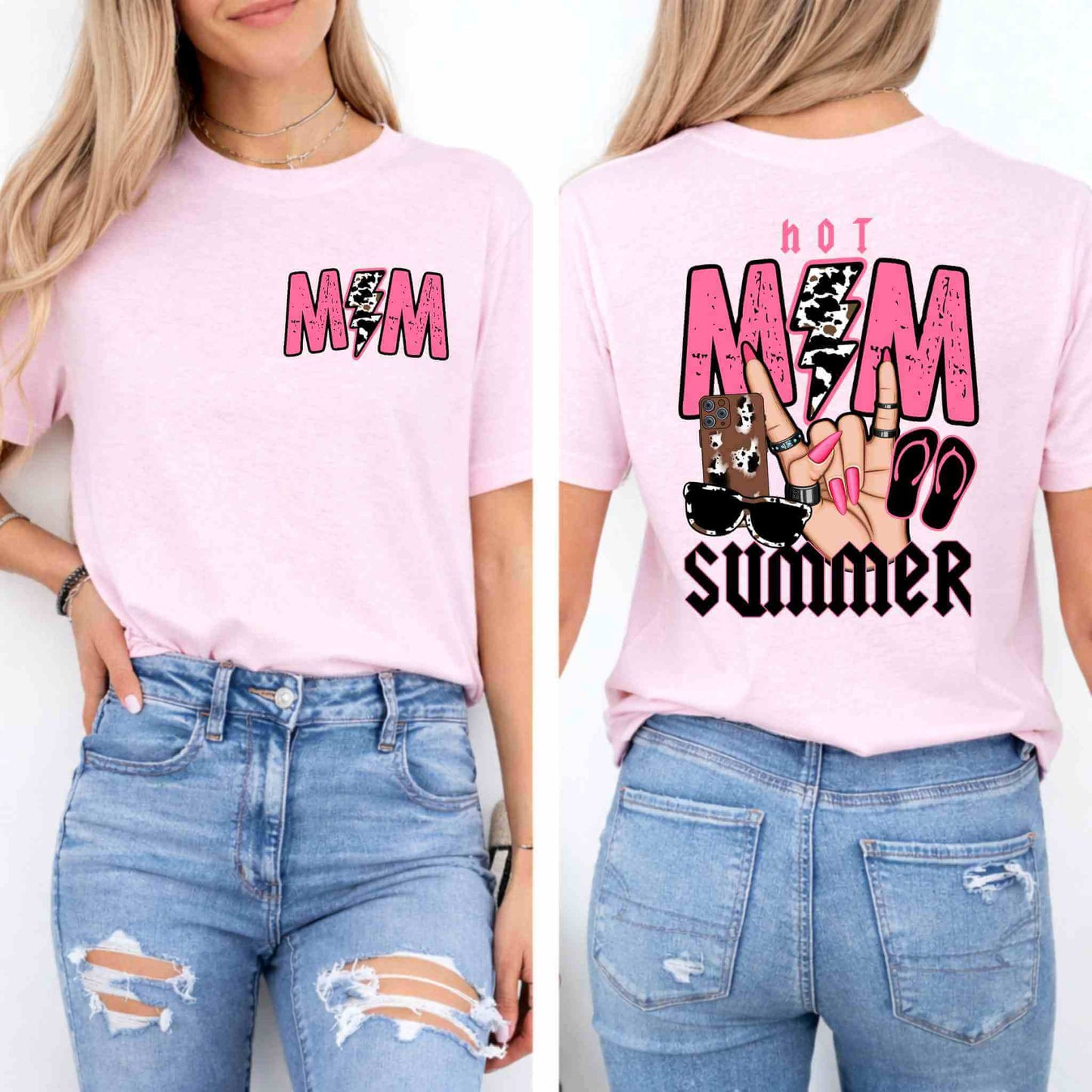 Hot Mom Summer Tee – Trendy Mama Graphic Shirt