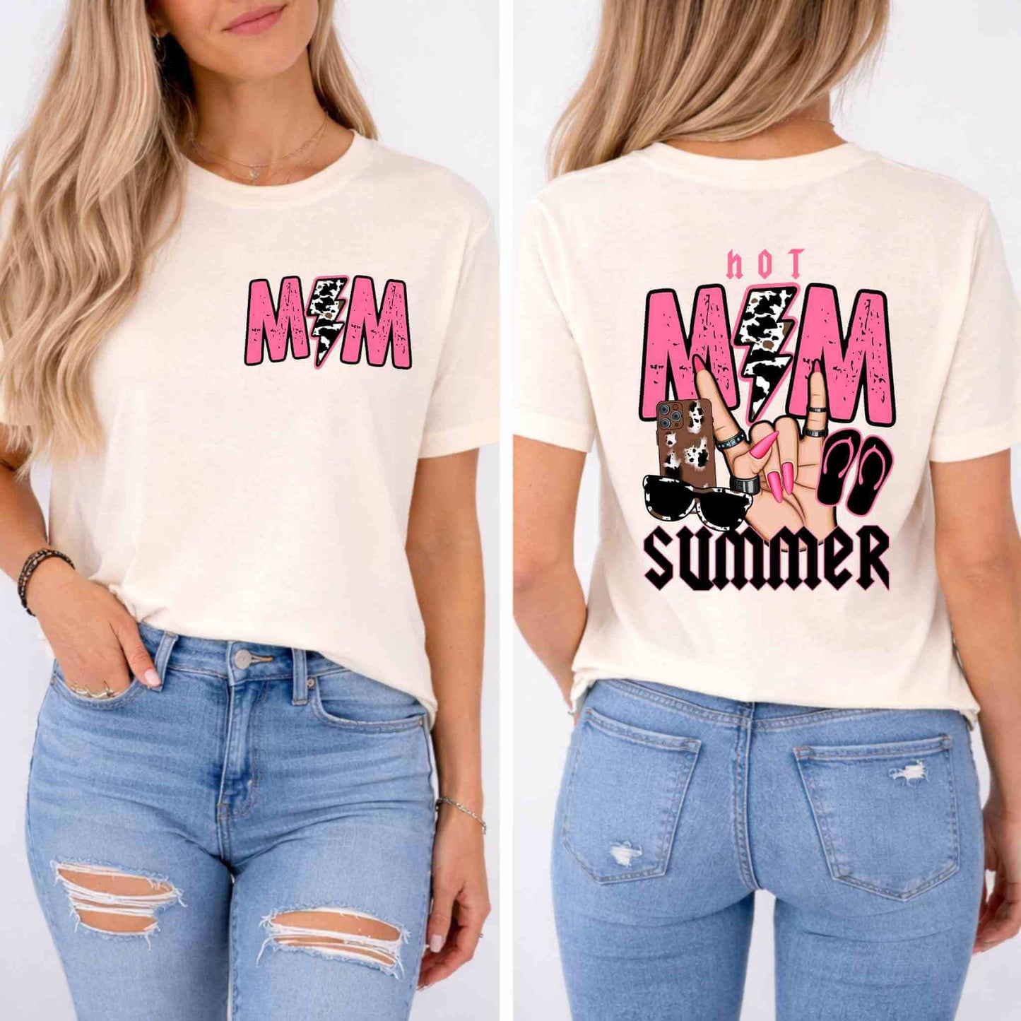 Hot Mom Summer Tee – Trendy Mama Graphic Shirt
