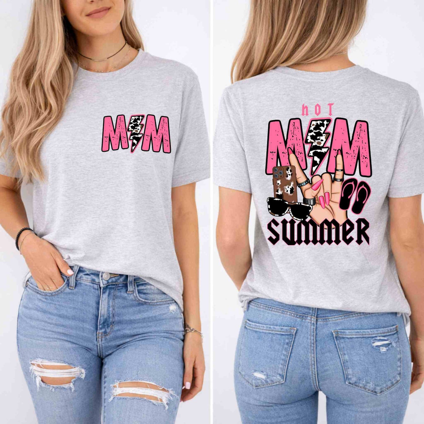 Hot Mom Summer Tee – Trendy Mama Graphic Shirt