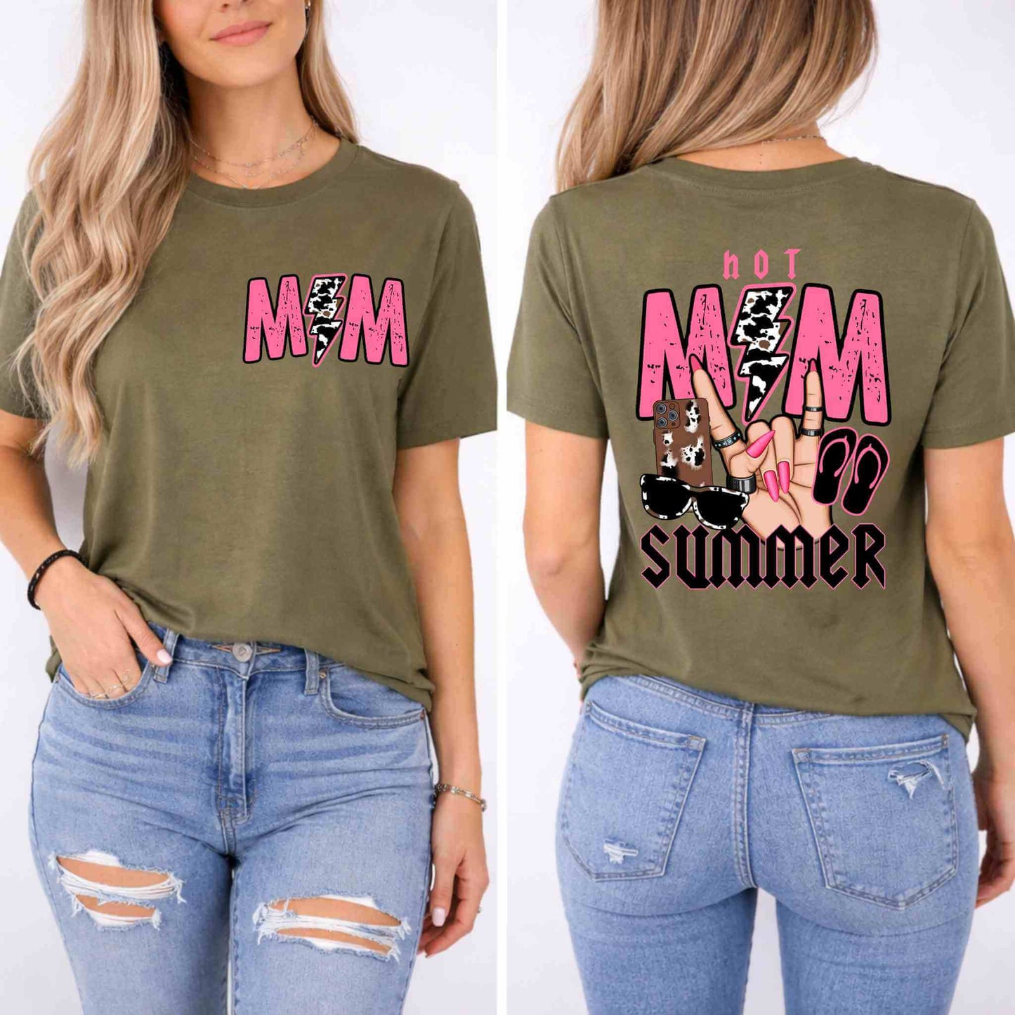 Hot Mom Summer Tee – Trendy Mama Graphic Shirt