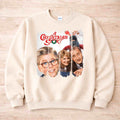 Classic Christmas Movie Sweatshirt featuring characters from A Christmas Story on a cozy beige background.