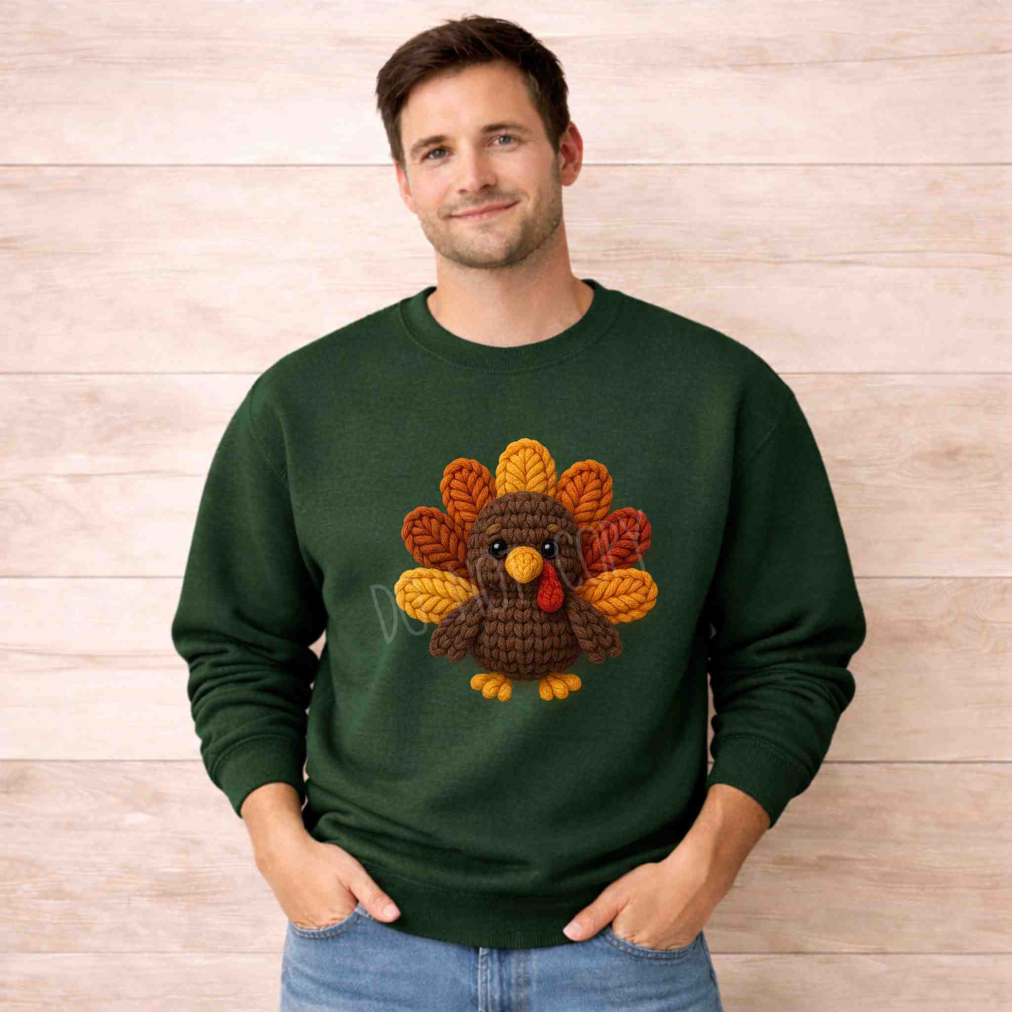 Thanksgiving Turkey Sweatshirt featuring a cozy turkey design in warm colors for autumn celebrations.