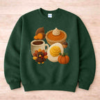 Autumn Thanksgiving Food Sweatshirt featuring cozy seasonal designs and autumn treats.
