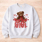 Beary Loved Mama Sweatshirt Comfort Style and Care featuring a teddy bear and love-themed design.
