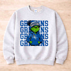 Griffins Crewneck Sweatshirt Youth Comfort and Style featuring a playful green character with a blue hoodie and school spirit.