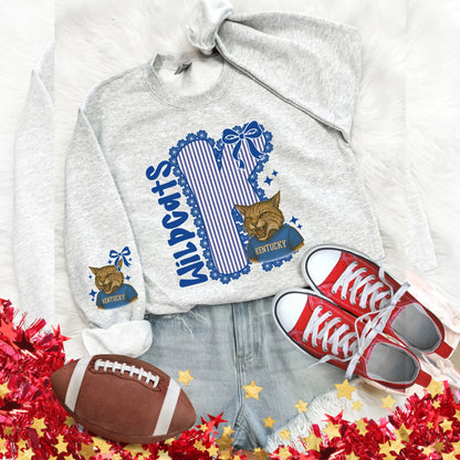 Kentucky Wildcats Seersucker Sweatshirt, Game Day Pullover, College Spirit Wear, Football, Shoes - Becca's Banging Designs